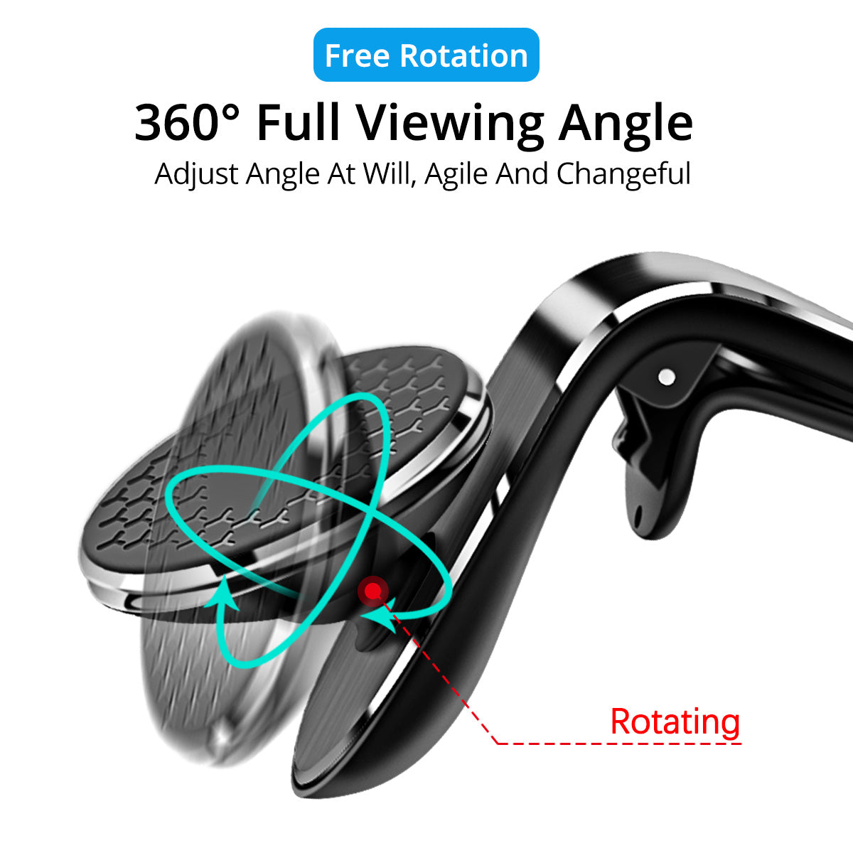 Magnetic Car Phone Holder – Rotating Air Vent Mount