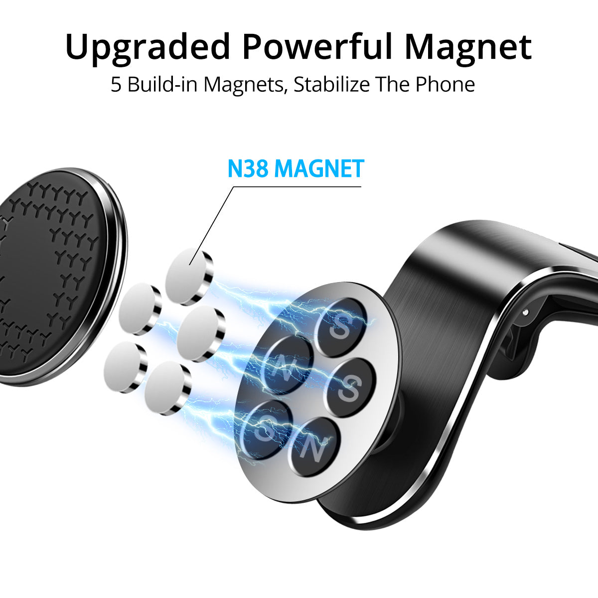 Magnetic Car Phone Holder – Rotating Air Vent Mount
