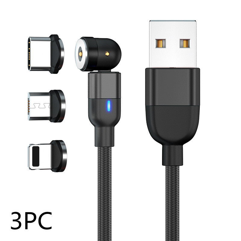 3-in-1 Magnetic Charging Cable – 540° Rotating