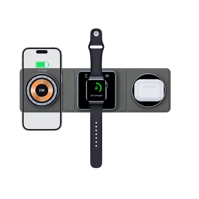 3-in-1 Magnetic Wireless Charger – iPhone, iWatch & AirPods