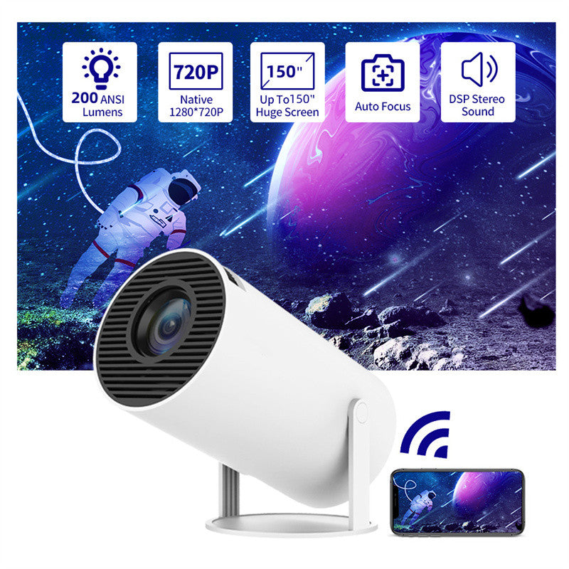 Portable Mini Projector with Auto Focus & 180° Adjustable Projection