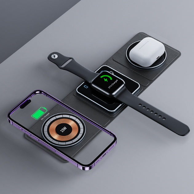 3-in-1 Magnetic Wireless Charger – iPhone, iWatch & AirPods