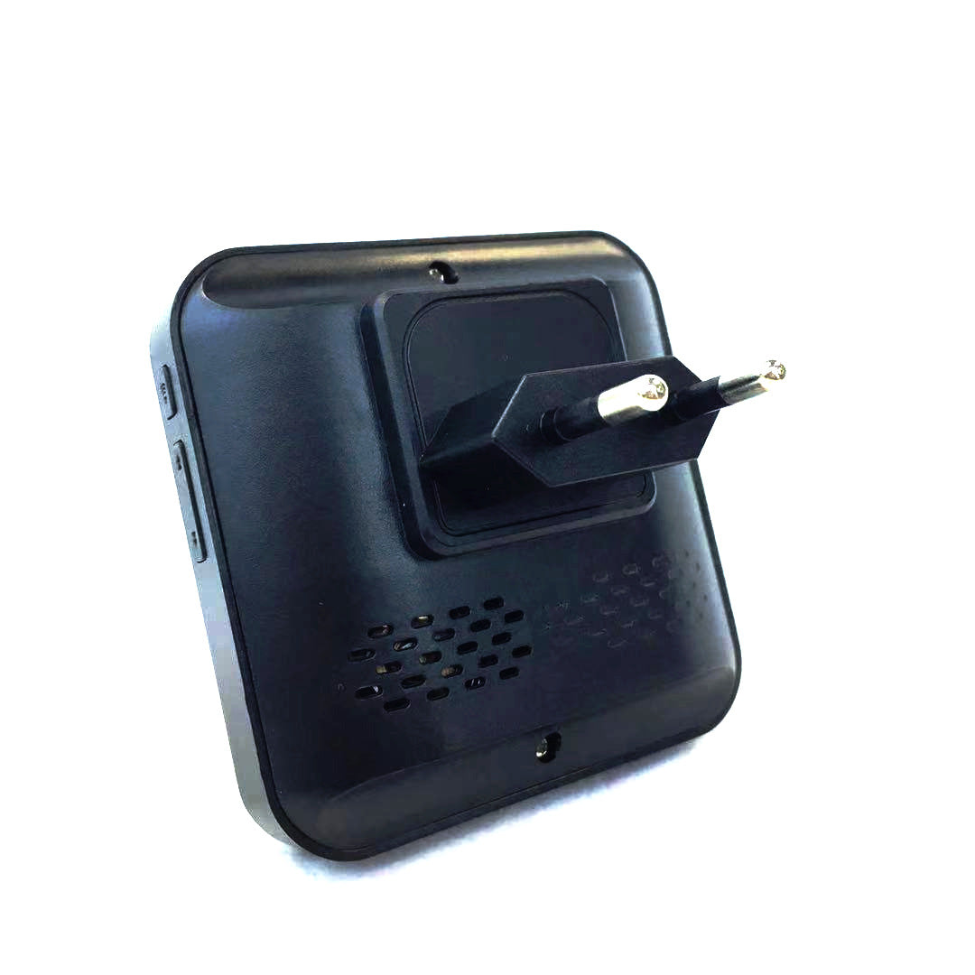 Video Doorbell Smart Wireless WiFi Security Door Bell charger adapter with plug, black design.