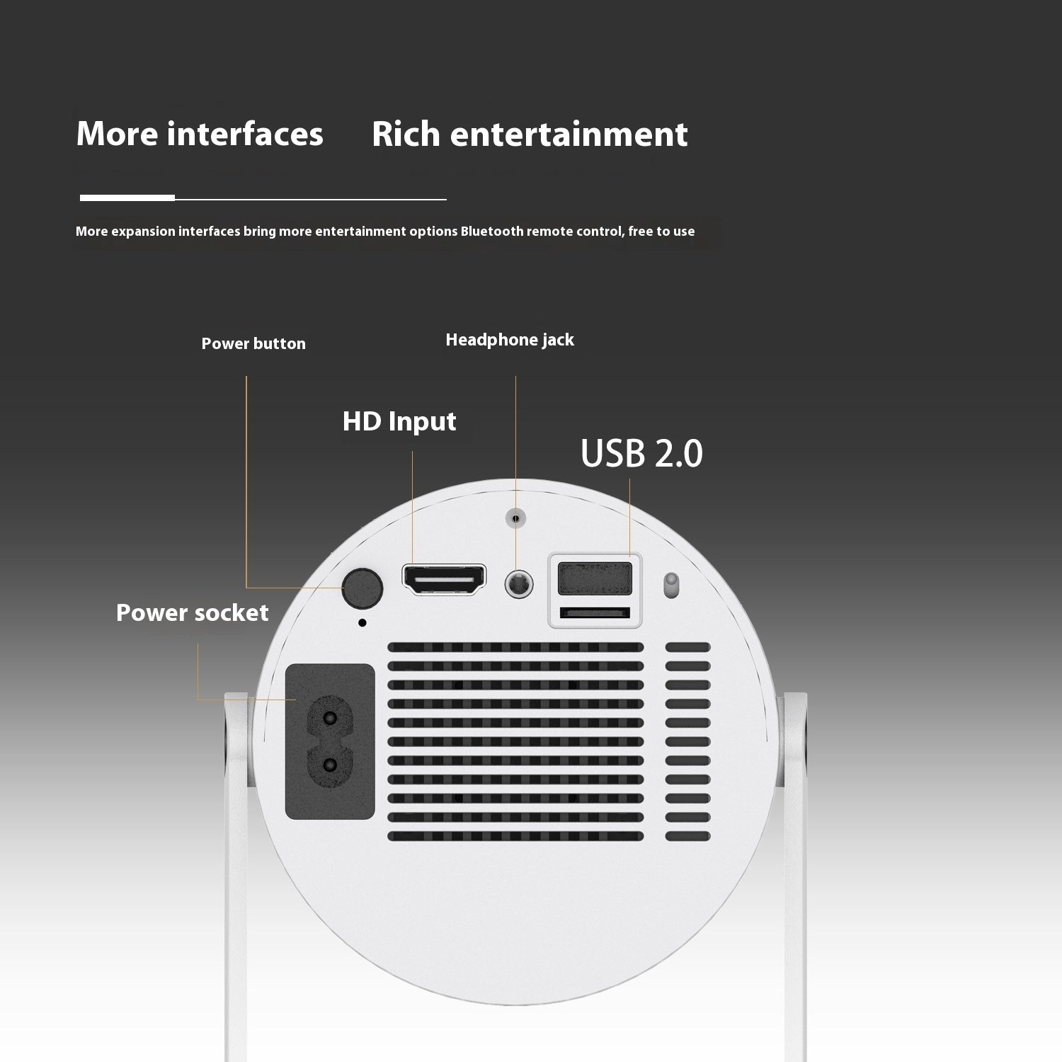 Portable Mini Projector with Auto Focus &amp; 180° Adjustable Projection