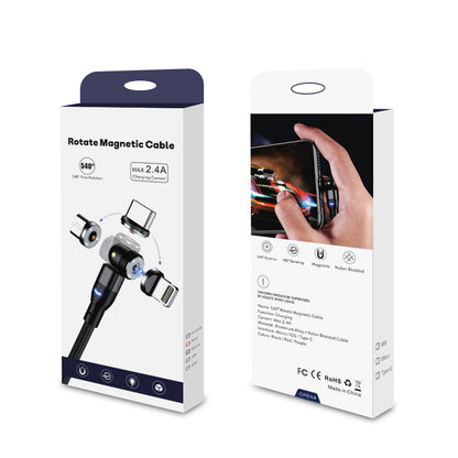 3-in-1 Magnetic Charging Cable – 540° Rotating