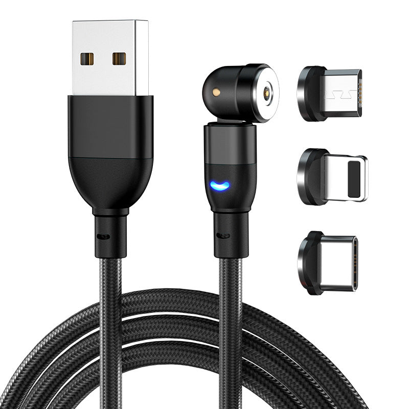 3-in-1 Magnetic Charging Cable – 540° Rotating