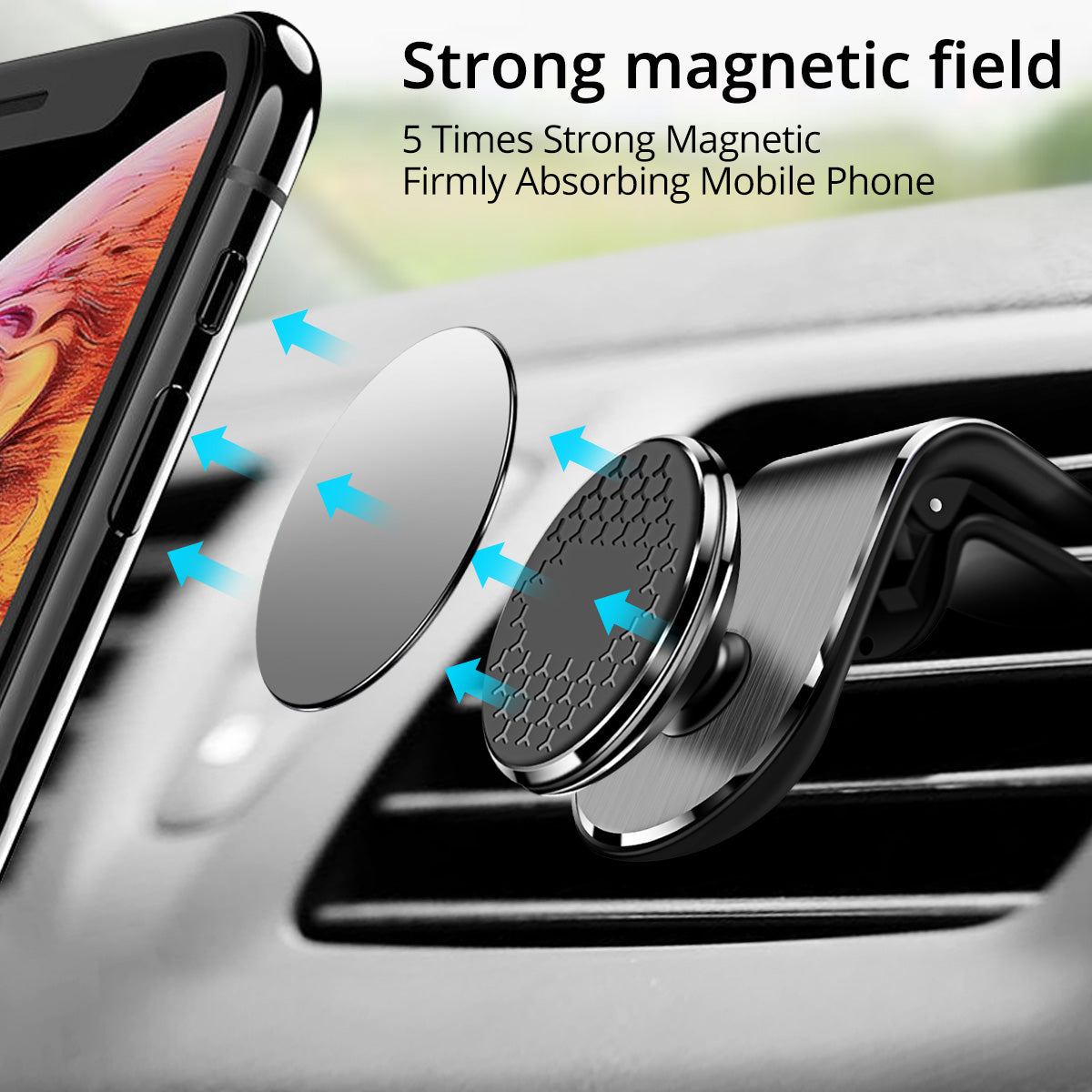 Magnetic Car Phone Holder – Rotating Air Vent Mount