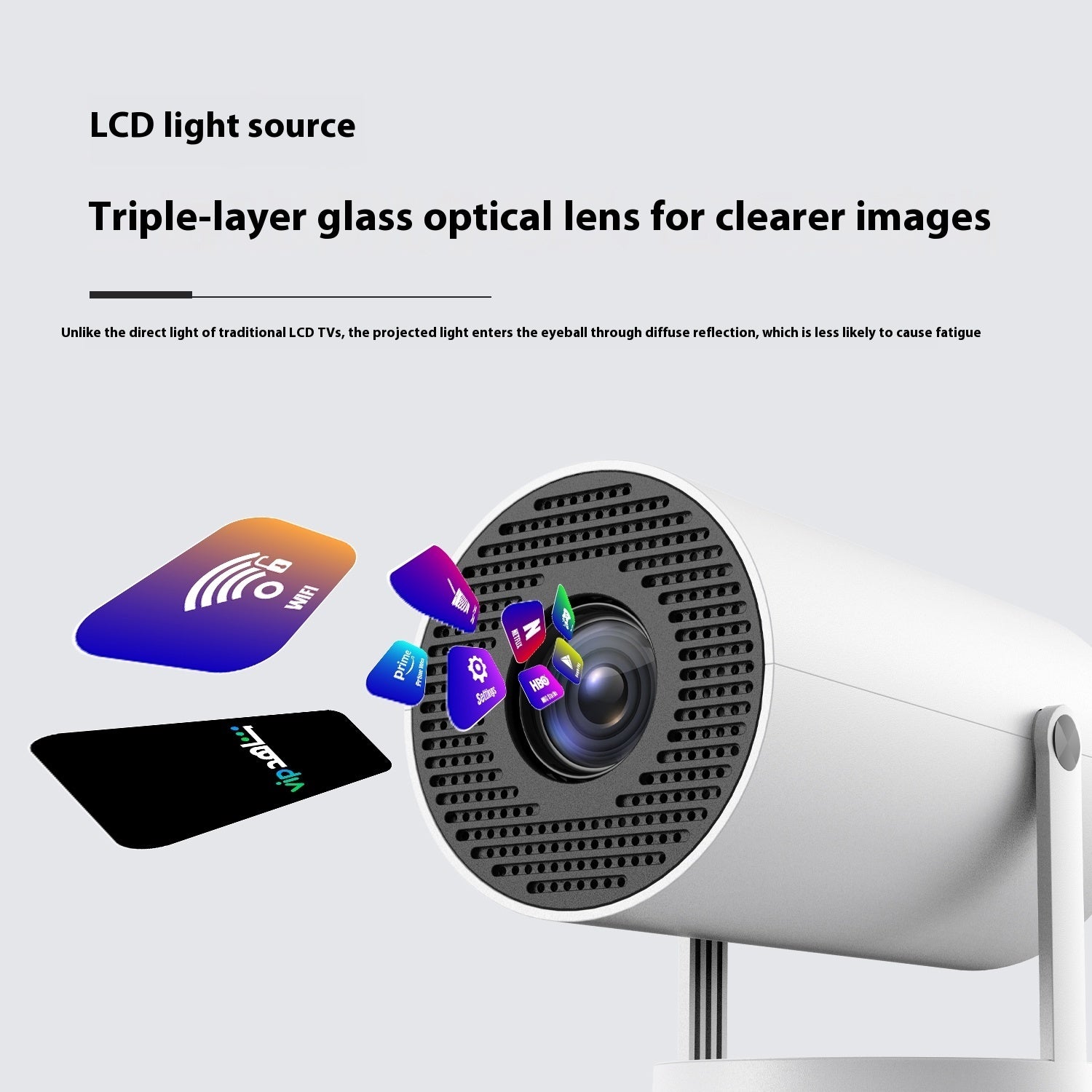 Portable Mini Projector with Auto Focus &amp; 180° Adjustable Projection