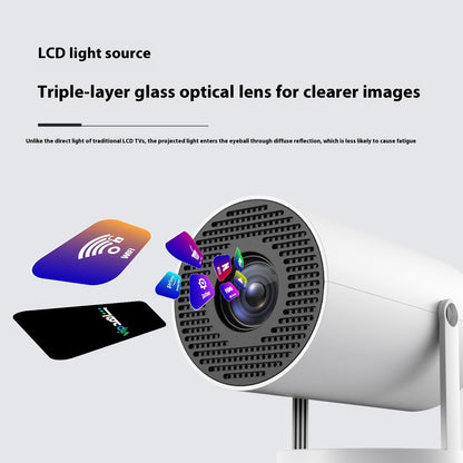 Portable Mini Projector with Auto Focus &amp; 180° Adjustable Projection
