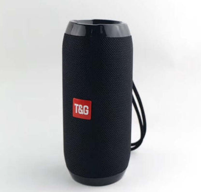 Wireless Bluetooth Speaker 10W Waterproof column subwoofer in black with T&amp;G logo.