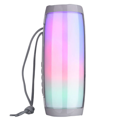 Wireless Bluetooth Speaker 10W Waterproof with colorful LED lights and portable design.