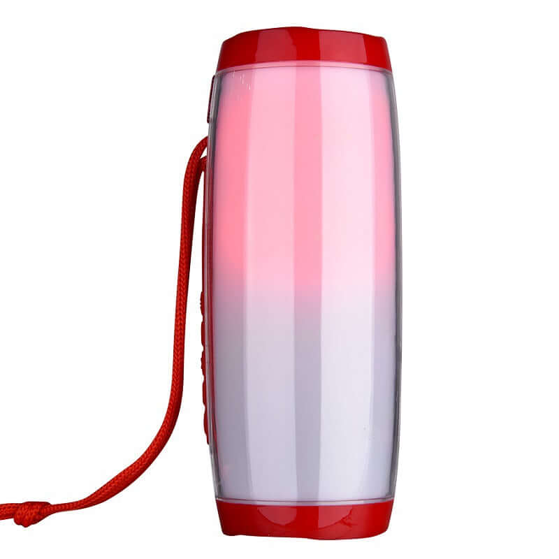 Wireless Bluetooth Speaker 10W Waterproof in red, showcasing a portable column subwoofer with a stylish design.