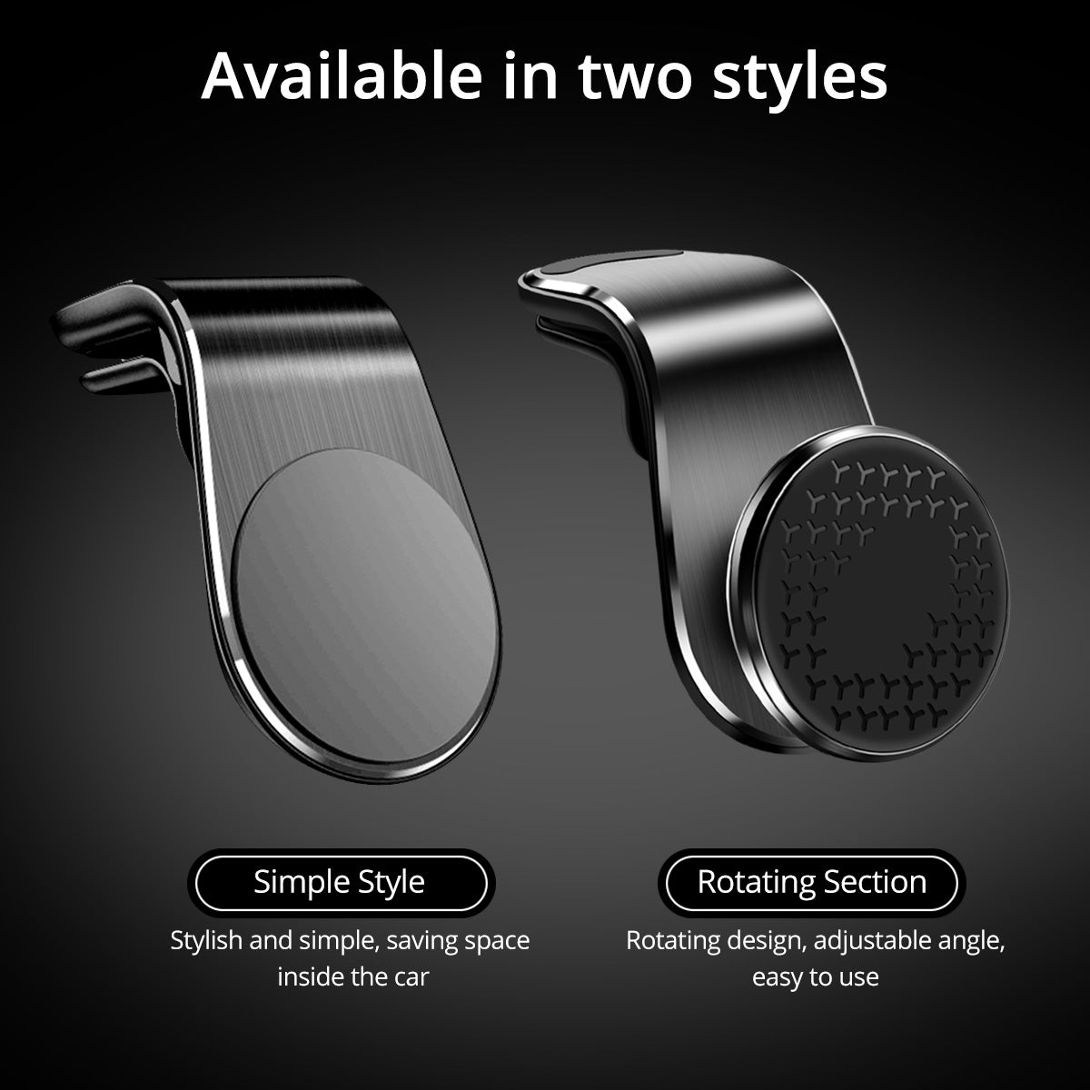 Magnetic Car Phone Holder – Rotating Air Vent Mount