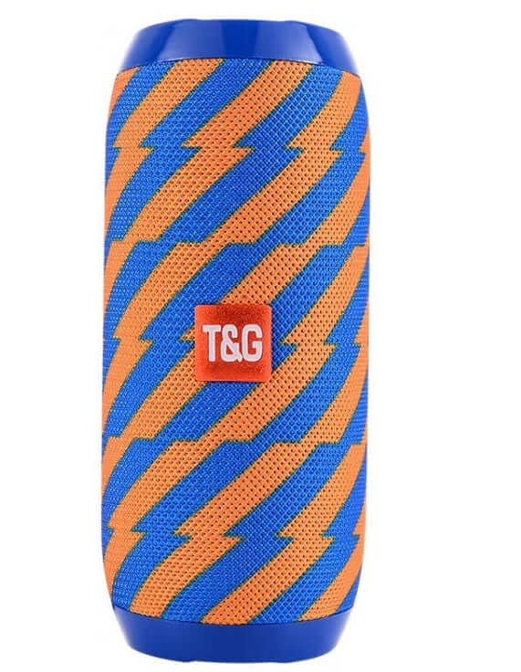 Wireless Bluetooth Speaker 10W Waterproof in vibrant orange and blue design featuring a T&amp;G logo.
