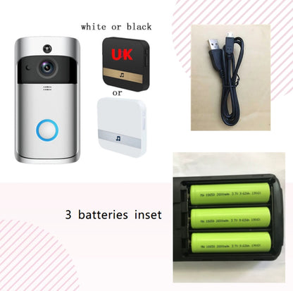 Video Doorbell Smart Wireless WiFi Security Door Bell with batteries and accessories