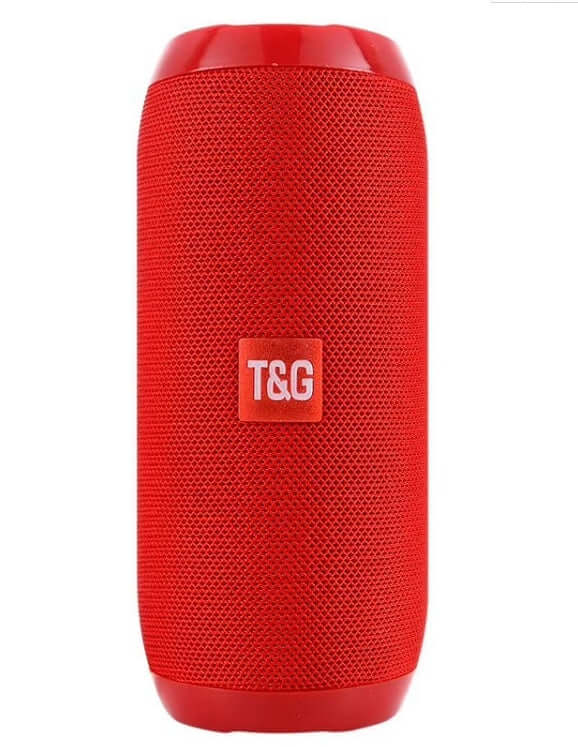 Wireless Bluetooth Speaker 10W Waterproof red column subwoofer with durable mesh design.