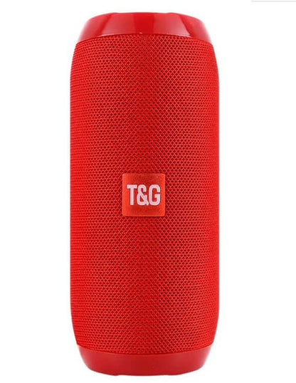 Wireless Bluetooth Speaker 10W Waterproof red column subwoofer with durable mesh design.