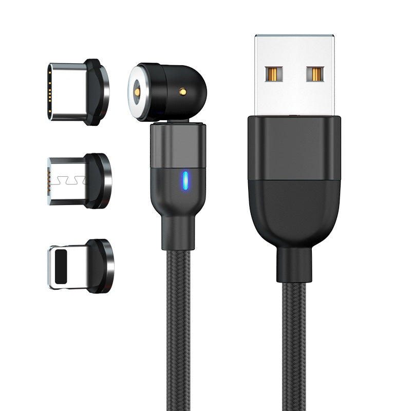 3-in-1 Magnetic Charging Cable – 540° Rotating