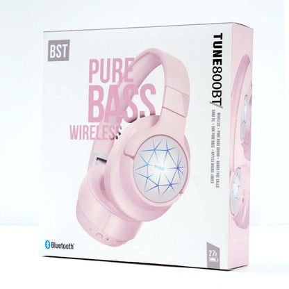 Stereo Headset Wireless Bluetooth Headset packaging showcasing design and features for immersive sound experience.