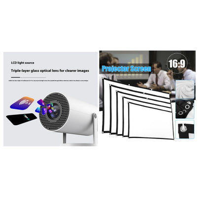 Portable Mini Projector with Auto Focus &amp; 180° Adjustable Projection