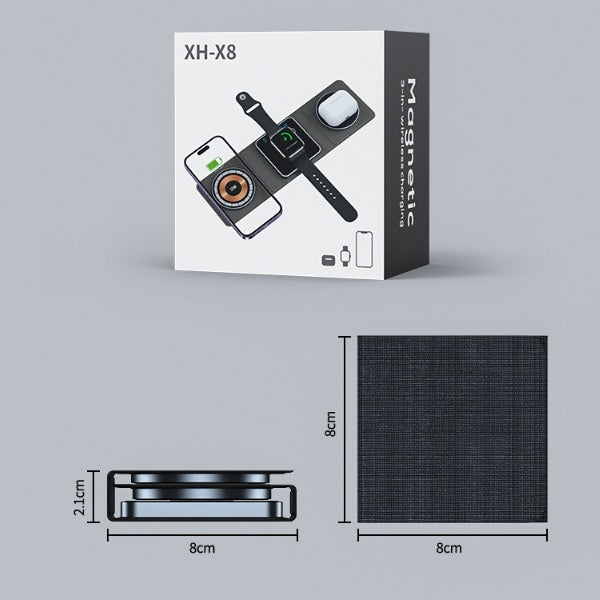 3-in-1 Magnetic Wireless Charger – iPhone, iWatch &amp; AirPods